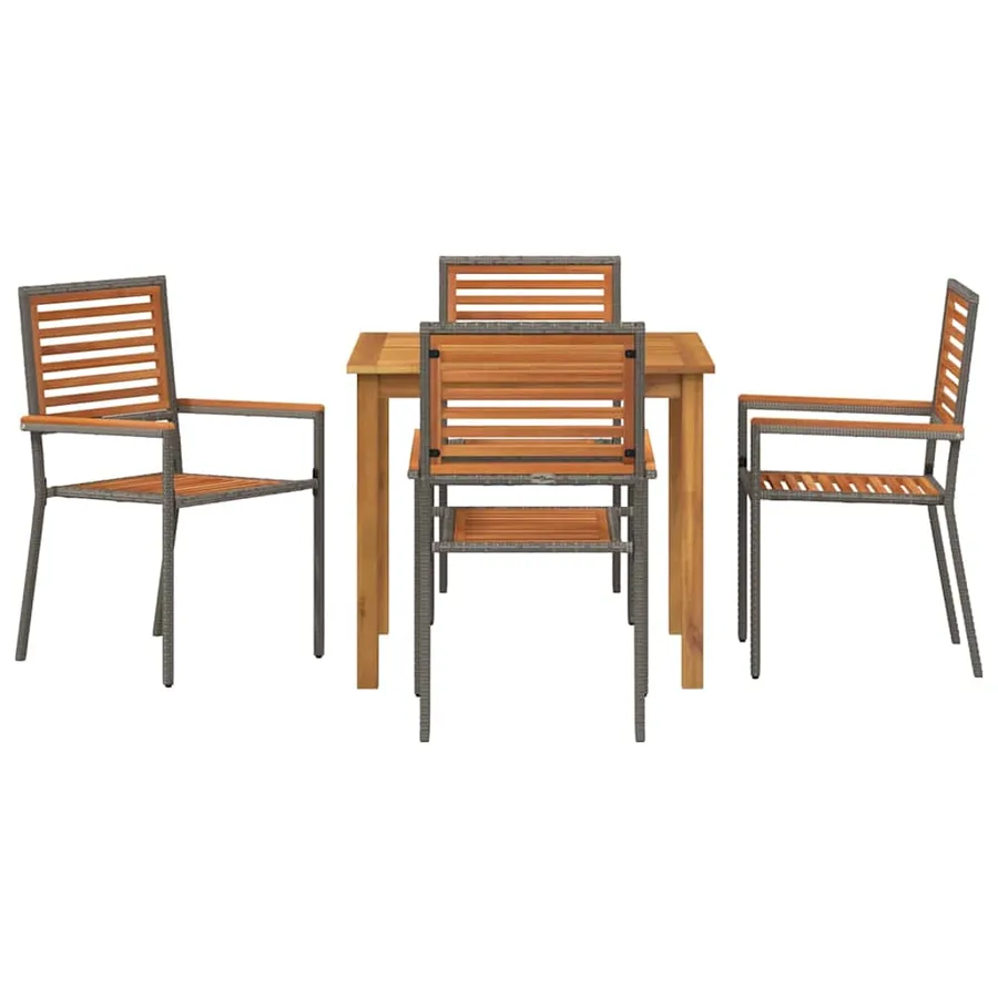 Ensemble de salle à manger pour jardin 5 pcs Gris - 7