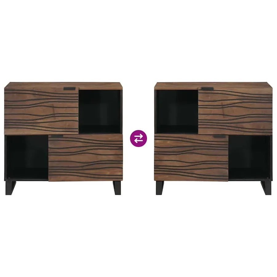 Buffet Marron 80 x 33 x 75 cm bois de manguier massif - 10