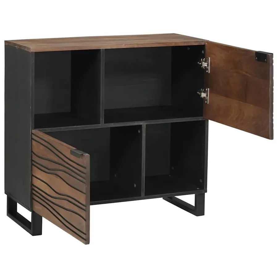Buffet Marron 80 x 33 x 75 cm bois de manguier massif - 2