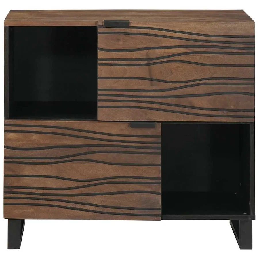 Buffet Marron 80 x 33 x 75 cm bois de manguier massif - 3