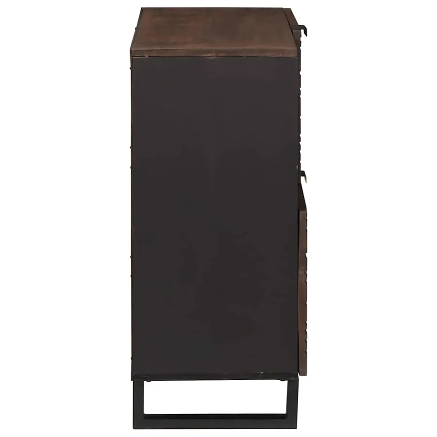 Buffet Marron 80 x 33 x 75 cm bois de manguier massif - 4