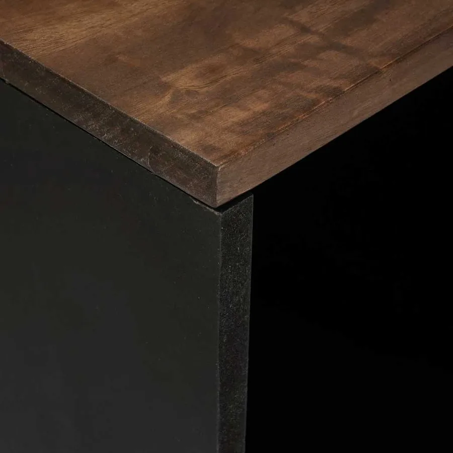 Buffet Marron 80 x 33 x 75 cm bois de manguier massif - 6