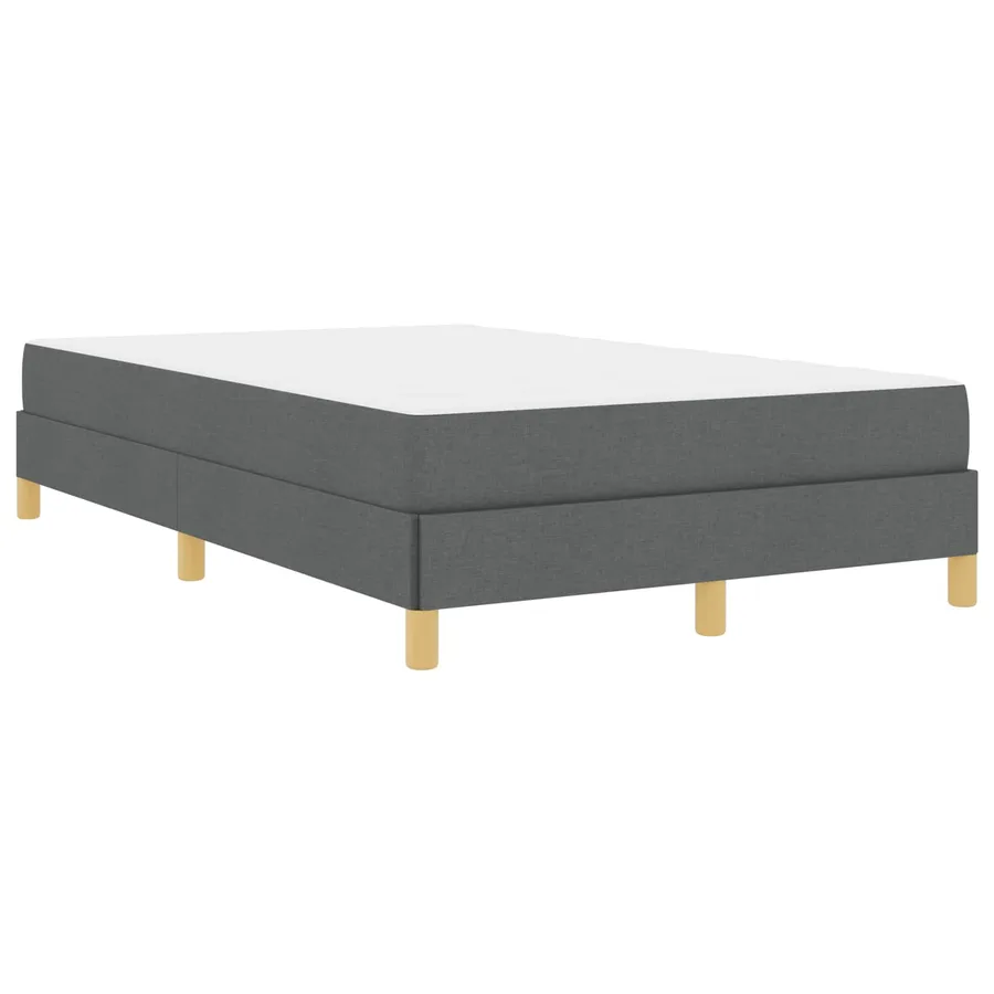 Lit à ressorts avec matelas Gris foncé 120 x 200 cm tissu - 4