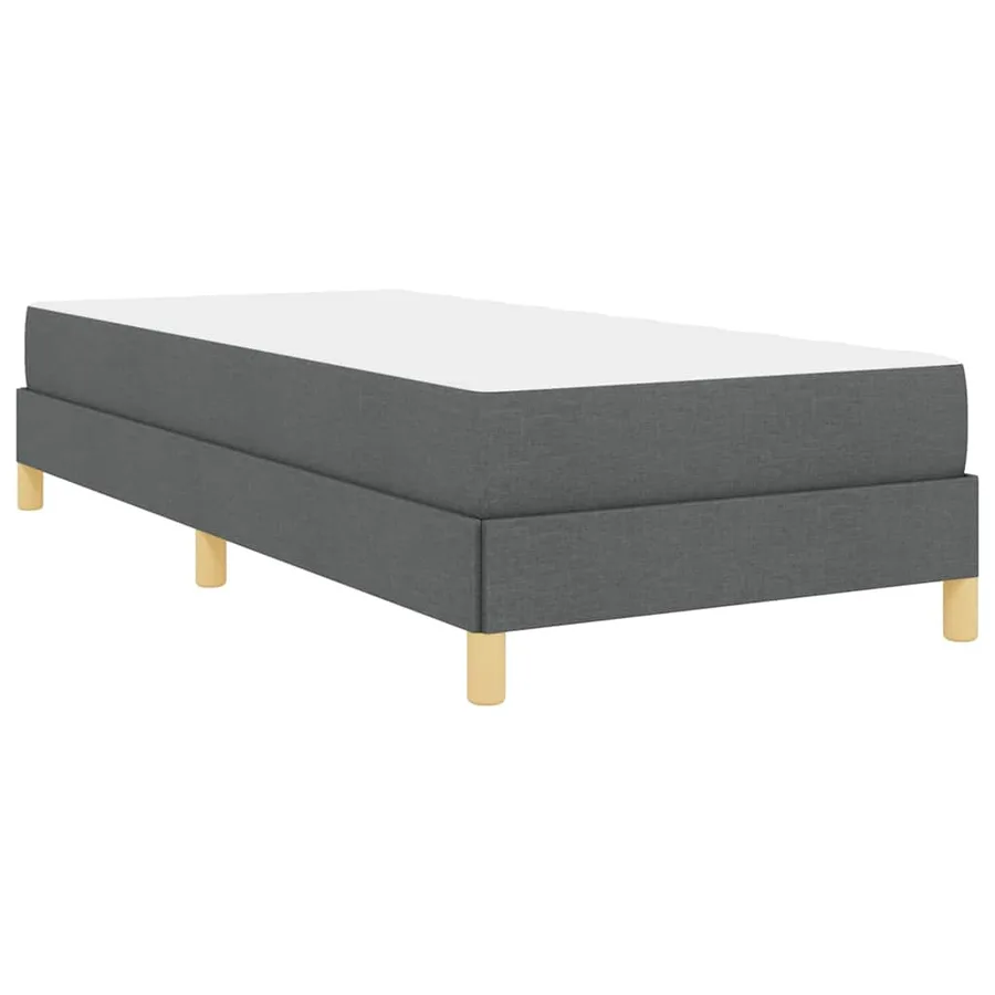 Lit à ressorts avec matelas Gris foncé 100 x 200 cm tissu - 9