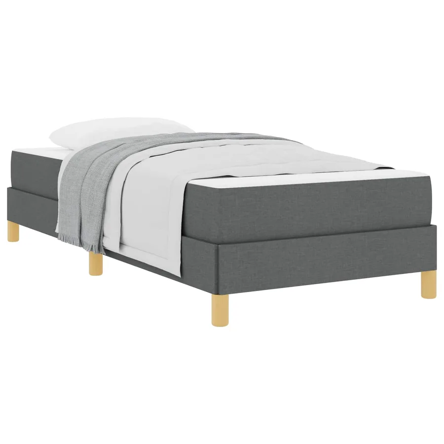 Lit à ressorts avec matelas Gris foncé 80 x 200 cm tissu - 2