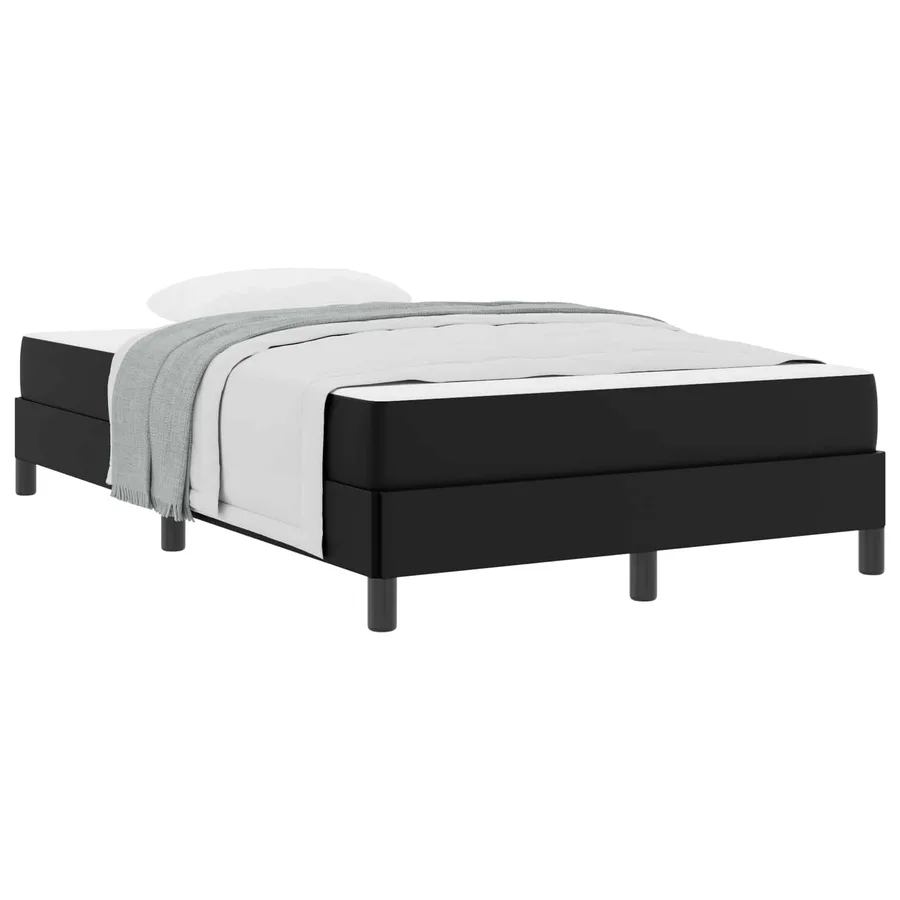 Cadre de lit avec matelas Noir 120 x 190 cm tissu - 2