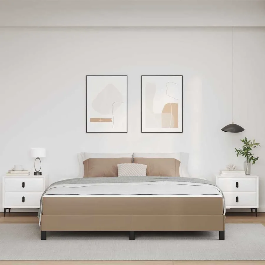 Cadre de lit avec matelas Cappuccino 180 x 200 cm tissu - 3