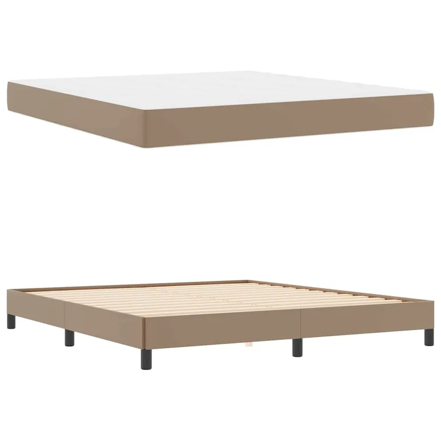 Cadre de lit avec matelas Cappuccino 180 x 200 cm tissu - 6