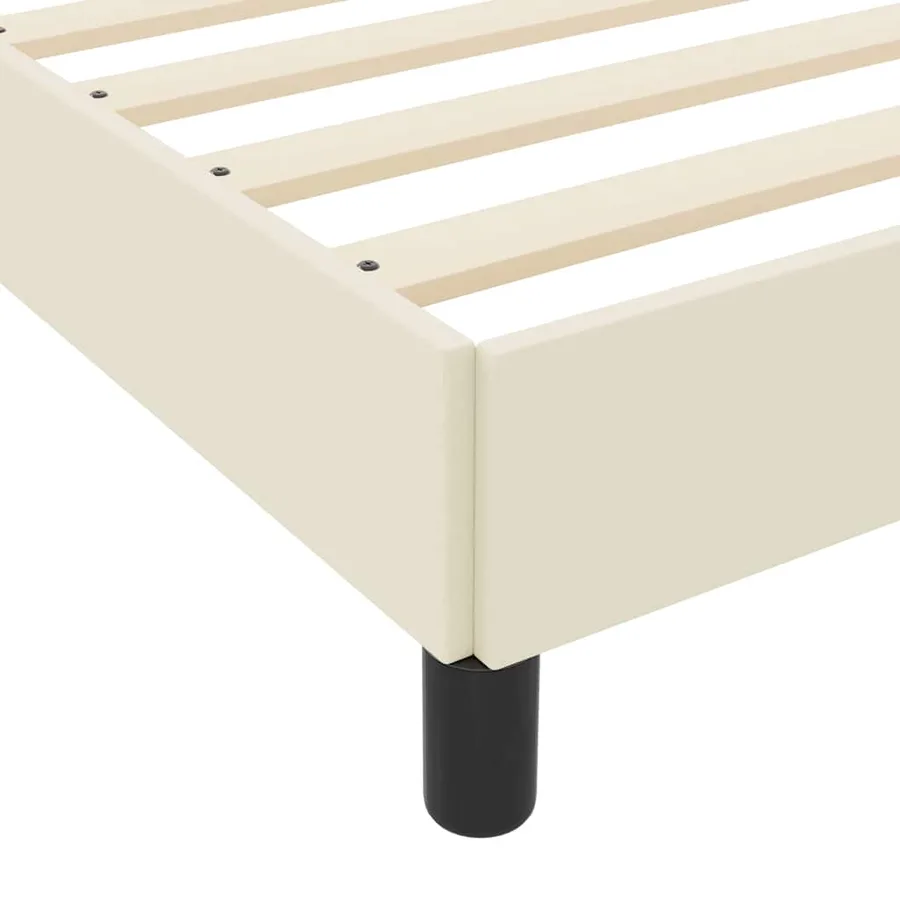 Cadre de lit avec matelas Crème 140 x 190 cm tissu - 10