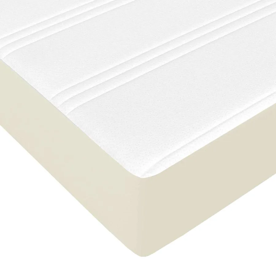Cadre de lit avec matelas Crème 140 x 190 cm tissu - 11