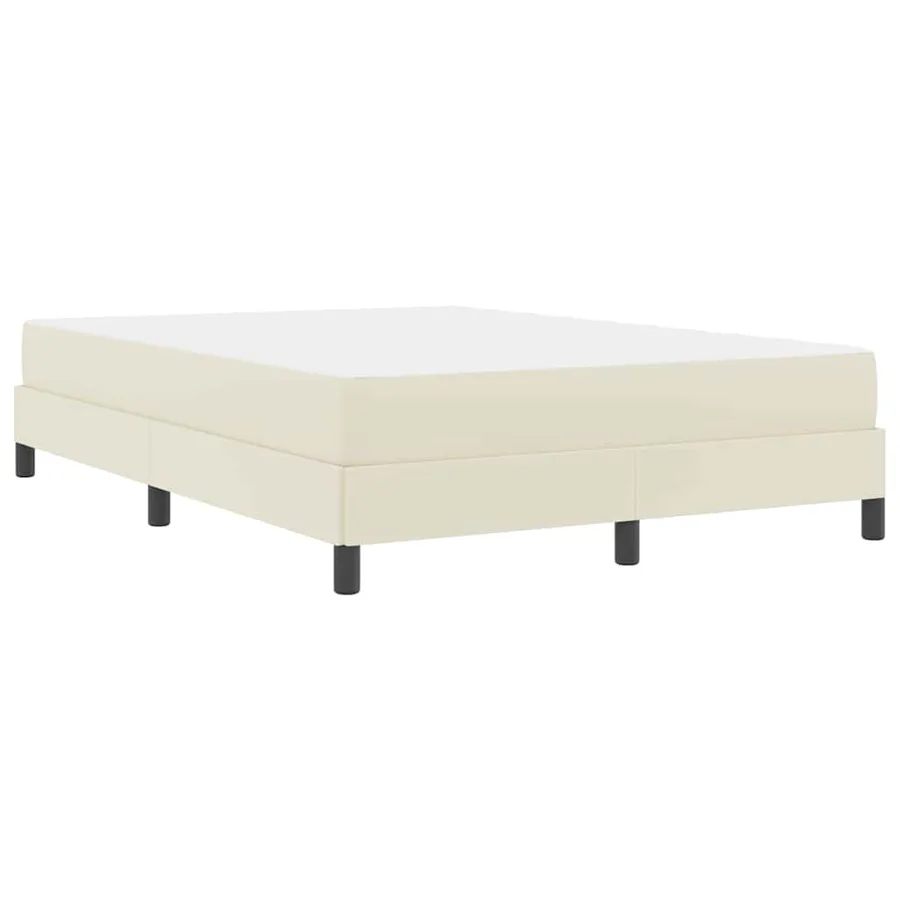 Cadre de lit avec matelas Crème 140 x 190 cm tissu - 9