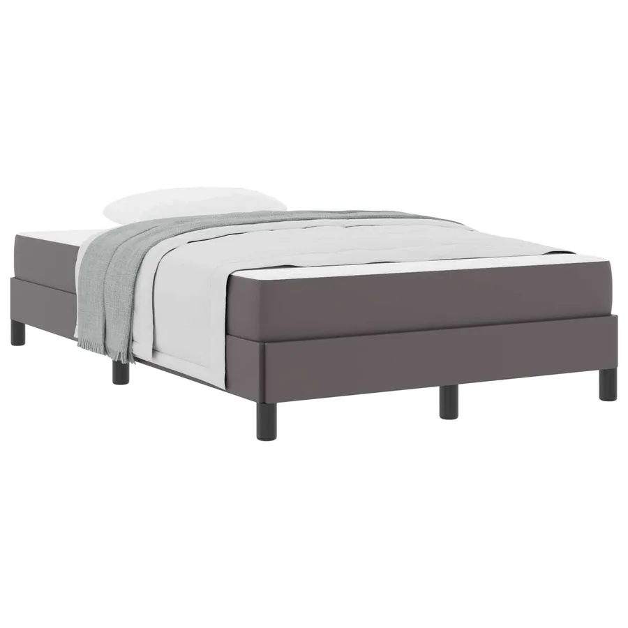 Cadre de lit avec matelas Gris 120 x 200 cm tissu - 2