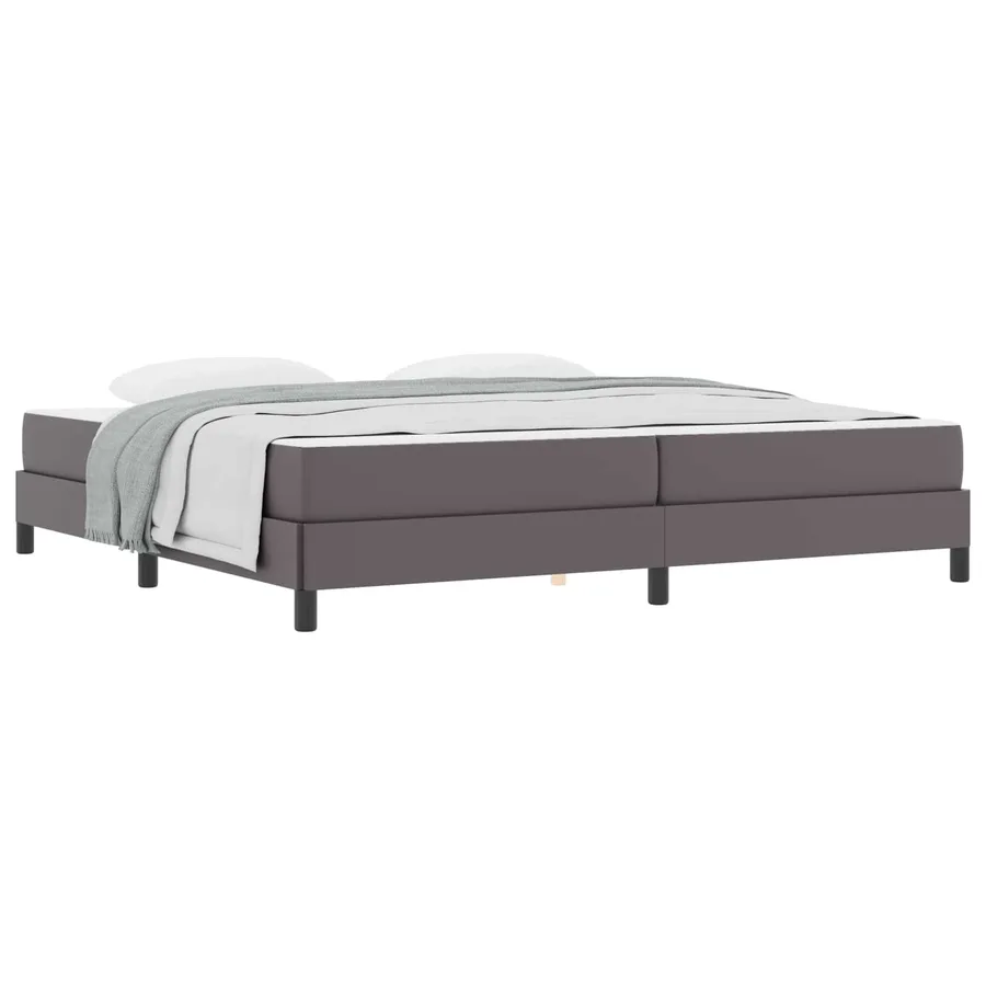 Cadre de lit avec matelas Gris 200 x 200 cm tissu - 2