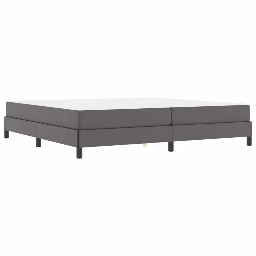 Cadre de lit avec matelas Gris 200 x 200 cm tissu - 4