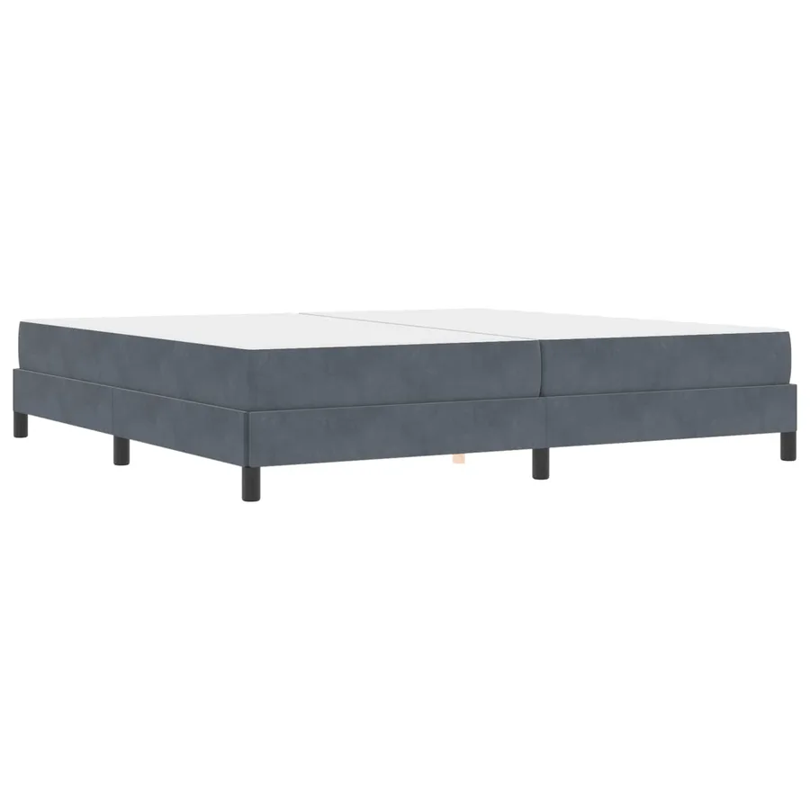 Lit à ressorts avec matelas Gris foncé 200 x 200 cm tissu - 2