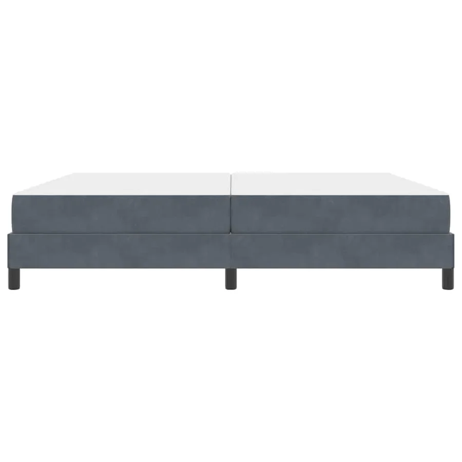 Lit à ressorts avec matelas Gris foncé 200 x 200 cm tissu - 5