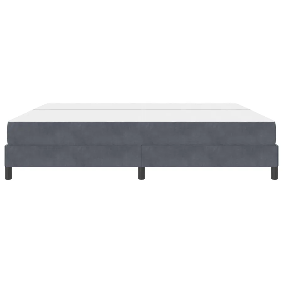 Lit à ressorts avec matelas Gris foncé 200 x 200 cm tissu - 6