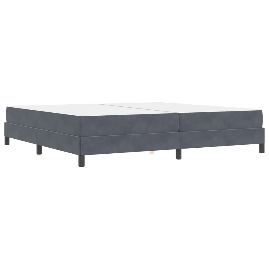 Lit à ressorts avec matelas Gris foncé 200 x 200 cm tissu - 7