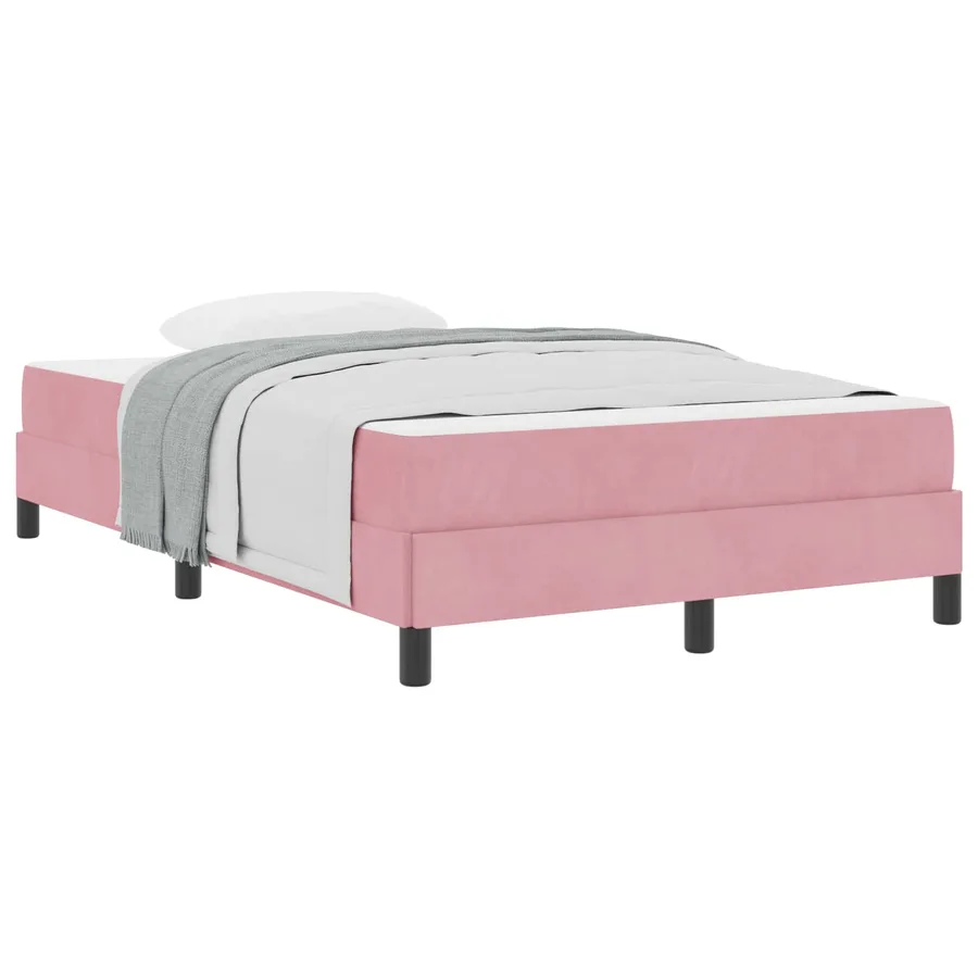 Lit à ressorts avec matelas Rose 120 x 210 cm tissu - 2