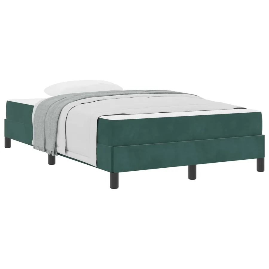 Lit à ressorts avec matelas Vert foncé 120 x 210 cm tissu