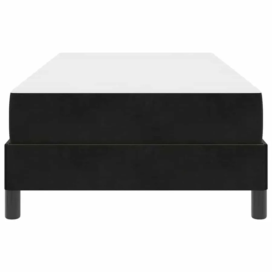 Lit à ressorts avec matelas Noir 80 x 210 cm tissu - 5