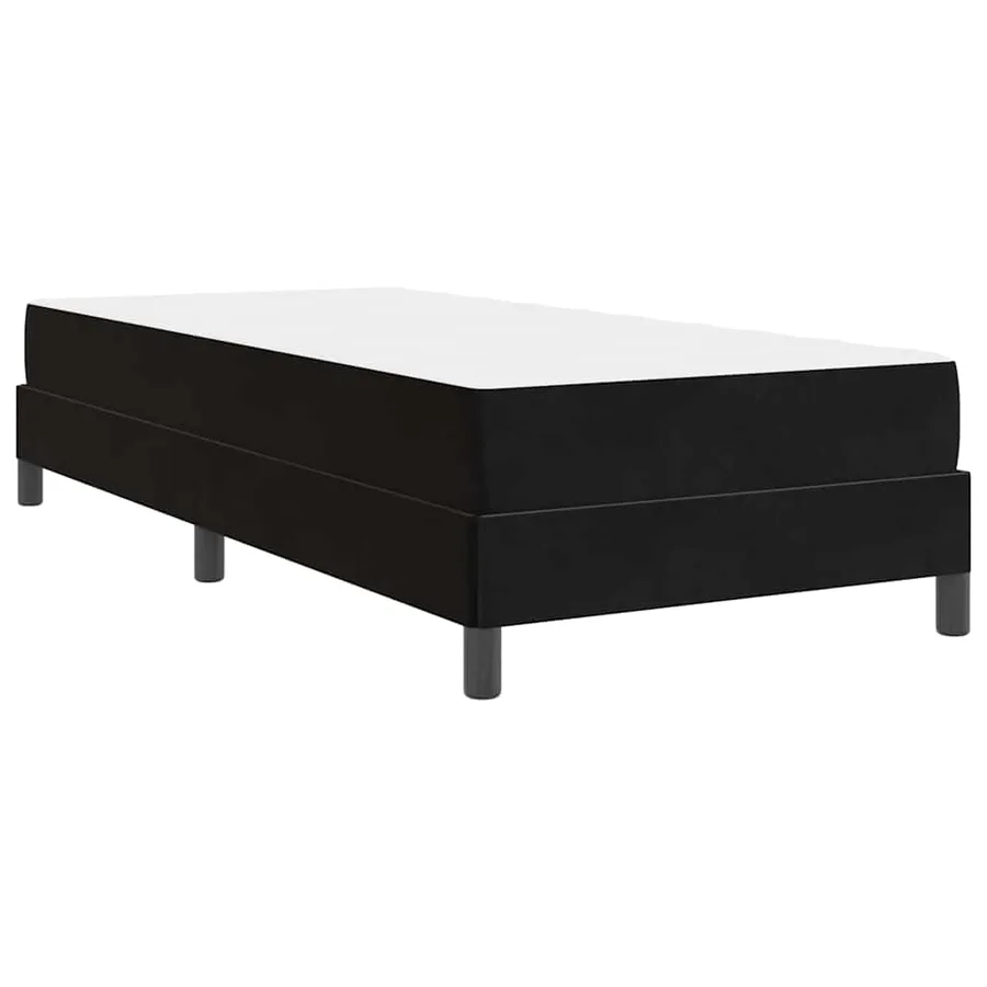 Lit à ressorts avec matelas Noir 80 x 210 cm tissu - 7