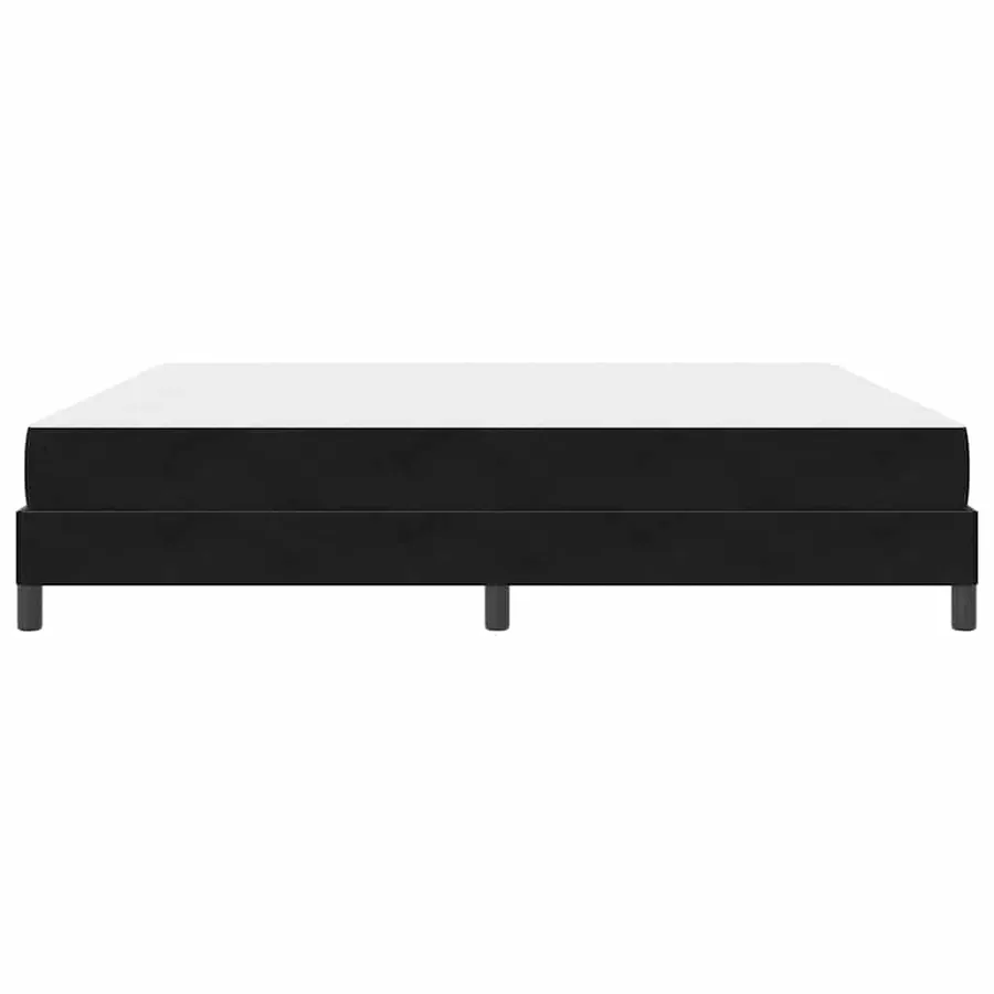 Lit à ressorts avec matelas Noir 200 x 210 cm tissu - 6