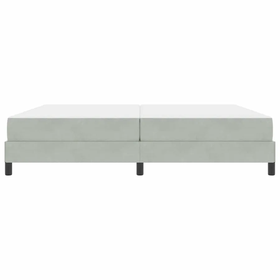 Lit à ressorts avec matelas Gris clair 200 x 210 cm tissu - 5