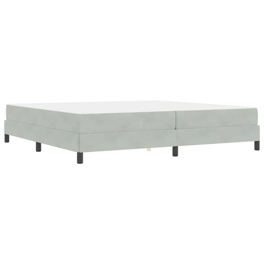 Lit à ressorts avec matelas Gris clair 200 x 210 cm tissu - 7