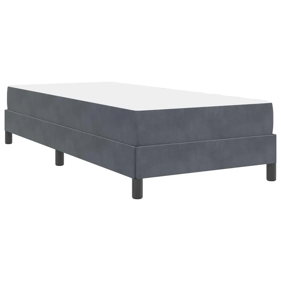 Lit à ressorts avec matelas Gris foncé 100 x 220 cm tissu - 7