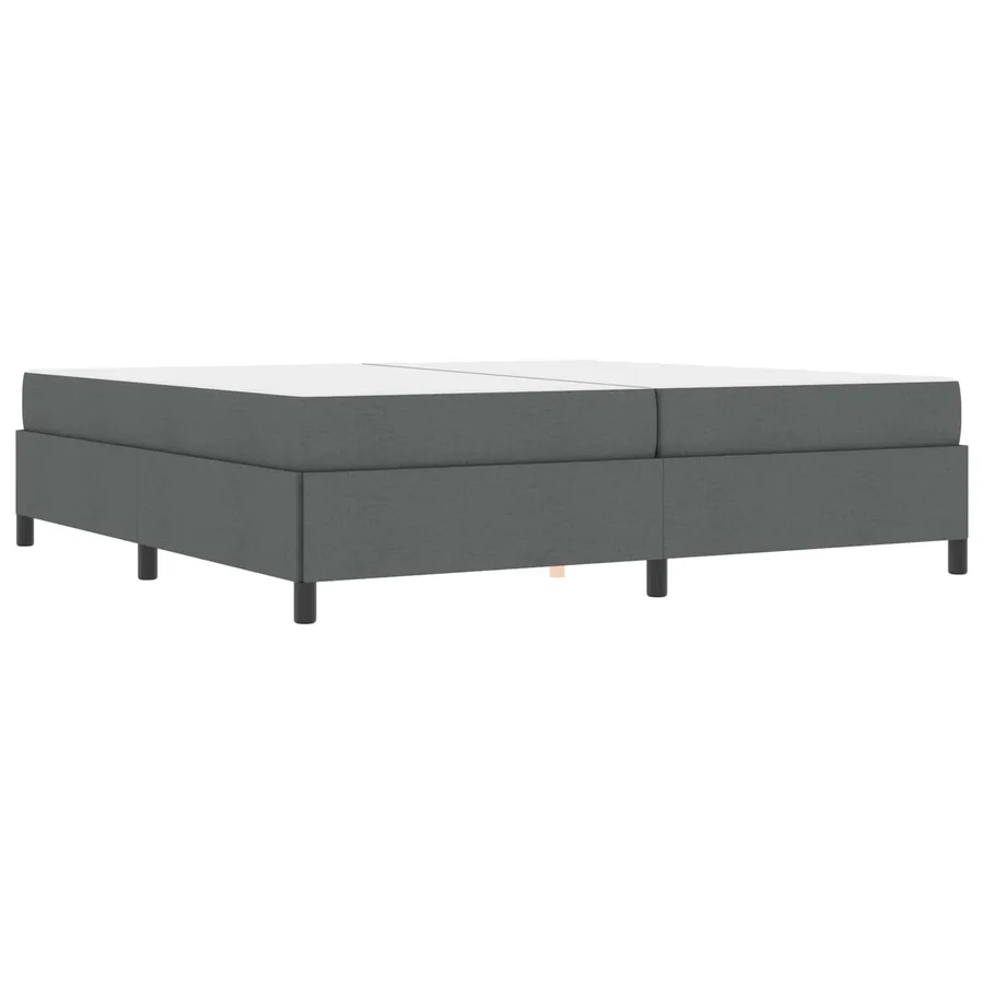 Lit à ressorts avec matelas Gris foncé 200 x 200 cm tissu - 2