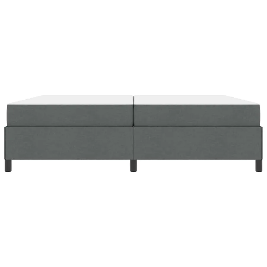 Lit à ressorts avec matelas Gris foncé 200 x 200 cm tissu - 5