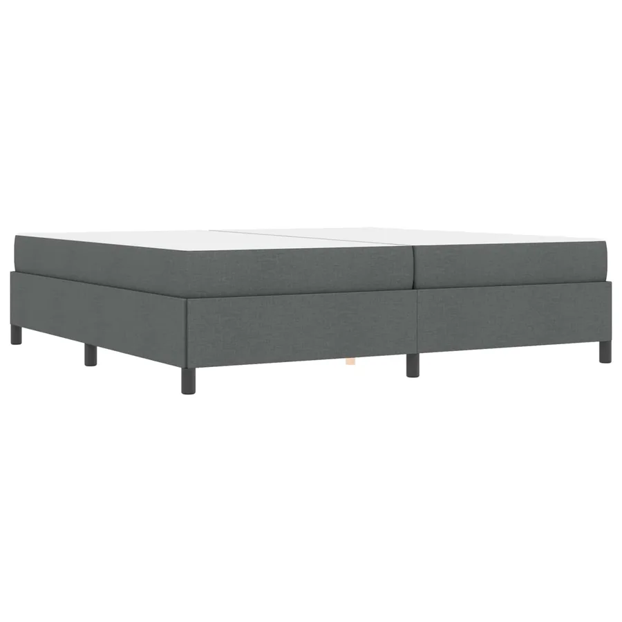Lit à ressorts avec matelas Gris foncé 200 x 200 cm tissu - 7