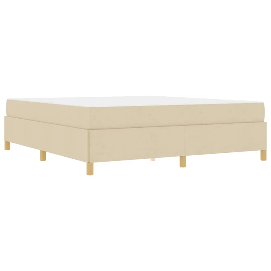 Cadre de lit avec matelas Crème 180 x 200 cm tissu - 6