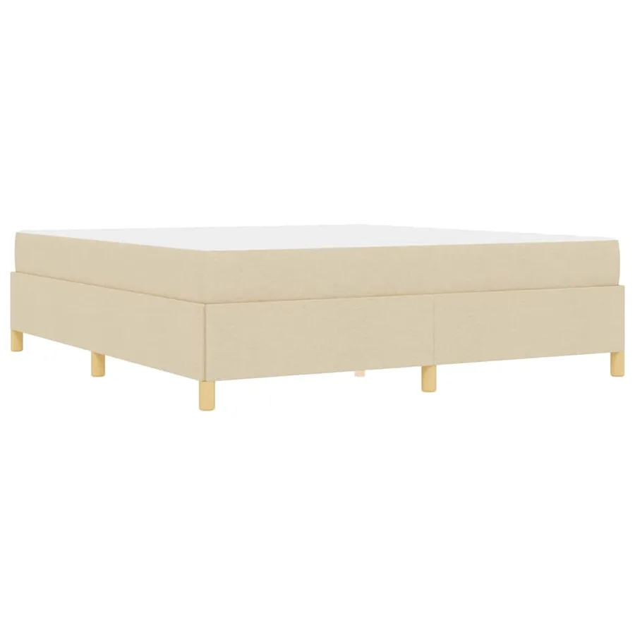 Cadre de lit avec matelas Crème 180 x 200 cm tissu - 9
