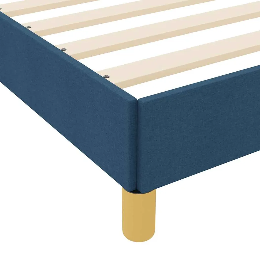 Lit à ressorts avec matelas Bleu 90 x 200 cm tissu - 8
