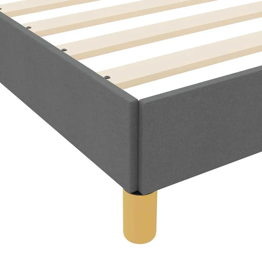 Lit à ressorts avec matelas Gris foncé 90 x 200 cm tissu - 8
