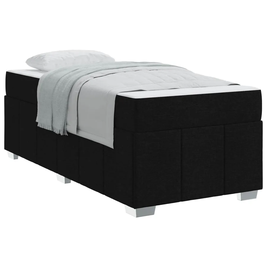 Cadre de lit avec matelas Noir 90 x 190 cm tissu - 2