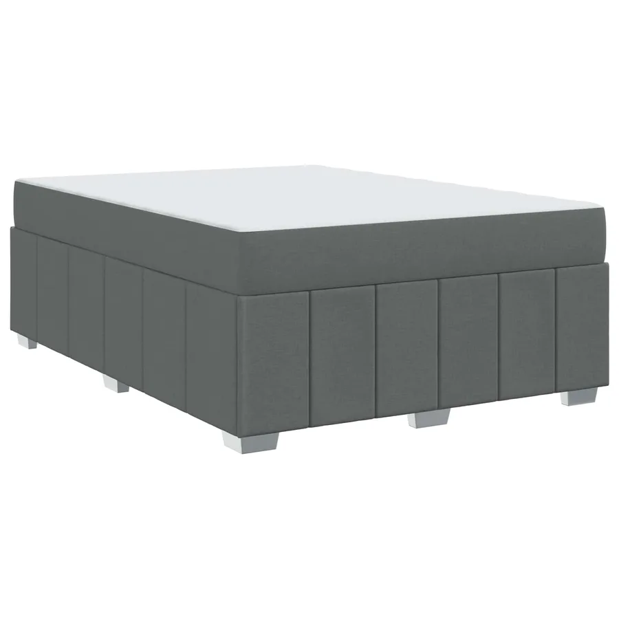 Cadre de lit avec matelas Gris foncé 140 x 200 cm tissu - 4