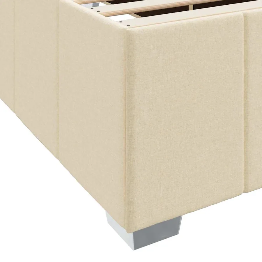 Cadre de lit avec matelas Crème 140 x 200 cm tissu - 10