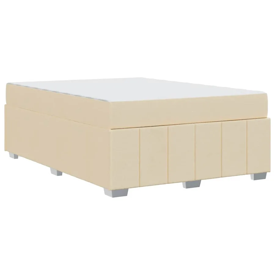 Cadre de lit avec matelas Crème 140 x 200 cm tissu - 9