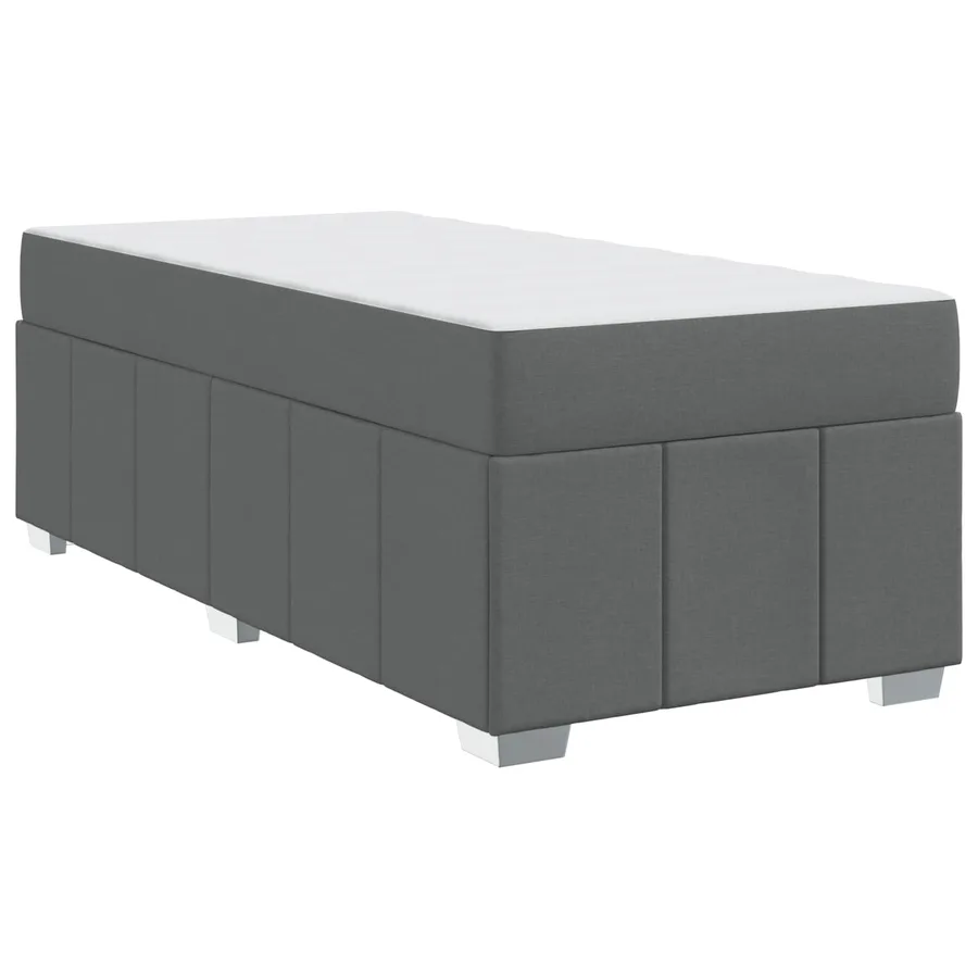 Cadre de lit avec matelas Gris foncé 100 x 200 cm tissu - 4