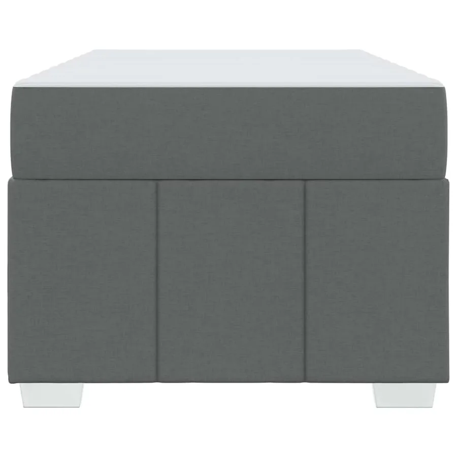 Cadre de lit avec matelas Gris foncé 100 x 200 cm tissu - 7