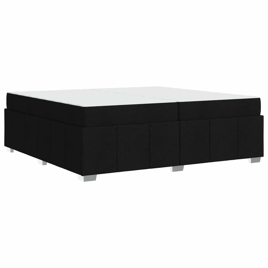 Cadre de lit avec matelas Noir 200 x 200 cm tissu - 4