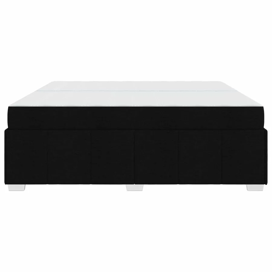 Cadre de lit avec matelas Noir 200 x 200 cm tissu - 7