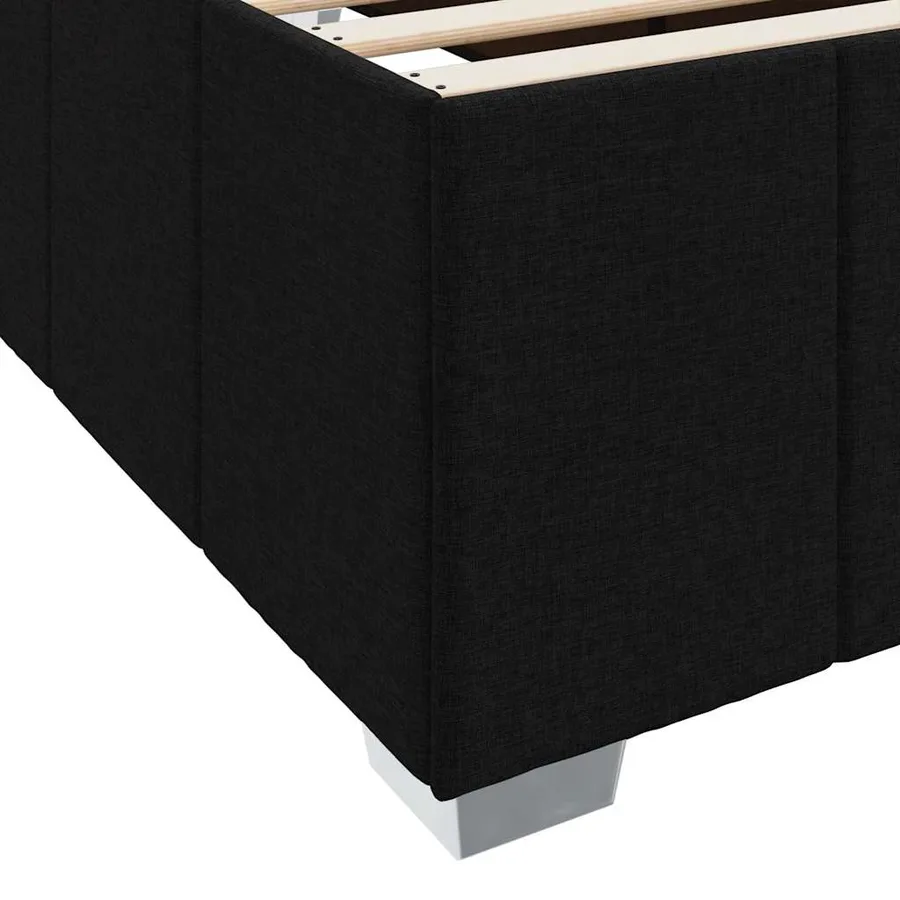 Cadre de lit avec matelas Noir 200 x 200 cm tissu - 9