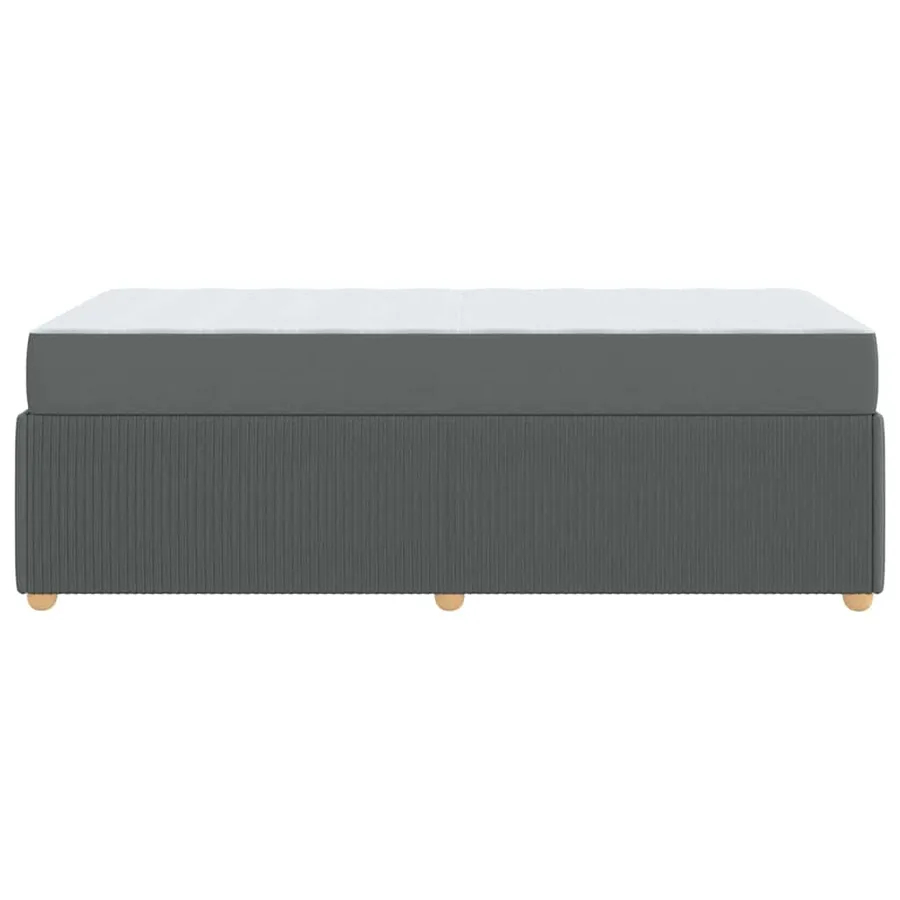 Cadre de lit avec matelas Gris foncé 100 x 200 cm tissu - 6