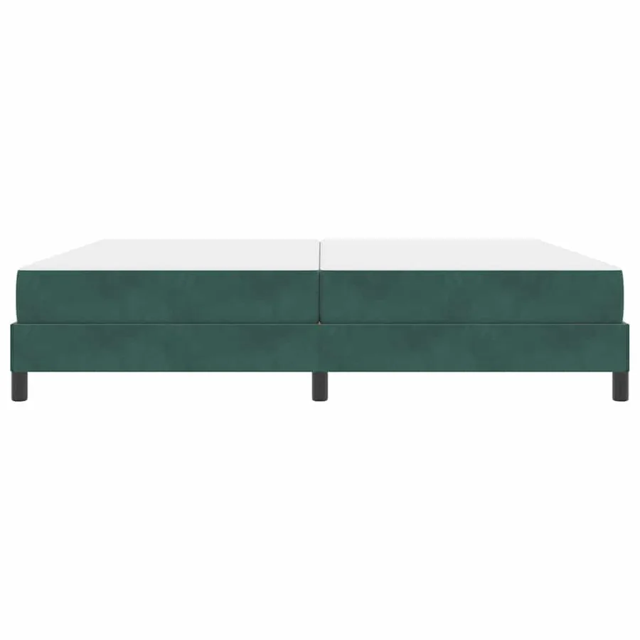 Lit à ressorts avec matelas Vert foncé 200 x 200 cm tissu - 5