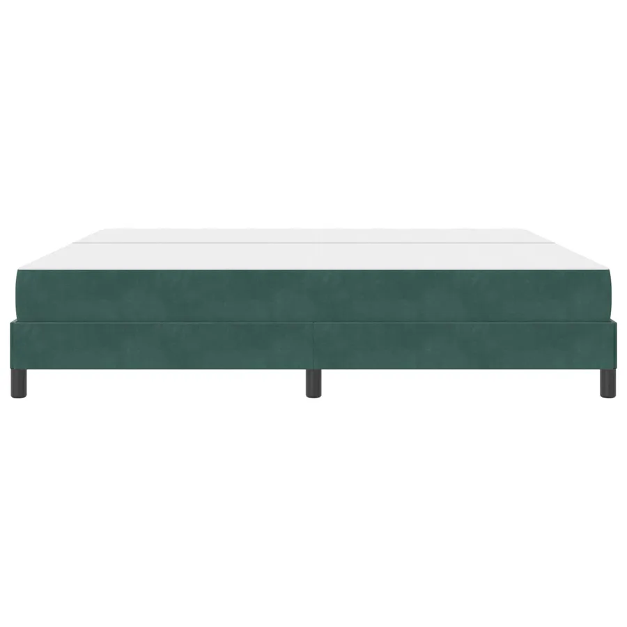 Lit à ressorts avec matelas Vert foncé 200 x 200 cm tissu - 6