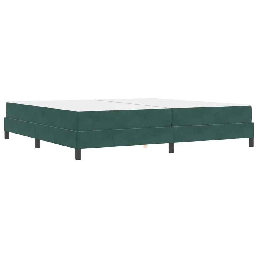Lit à ressorts avec matelas Vert foncé 200 x 200 cm tissu - 7
